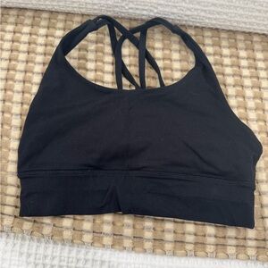 Black Strappy Women's Sports Bra